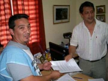 Miguel Vale, en la reunión con Hugo Cantero