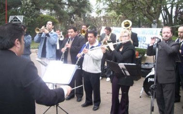 banda La Banda de Música, en un concierto de protesta, el año pasado.