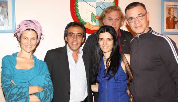 Celentano, Socas, Torre y Noher, antes de iniciar el rodaje, visitaron al intendente Sandro Guzmán.