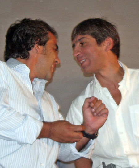 Luis Carranza y Sandro Guzmán, en un acto partidario.