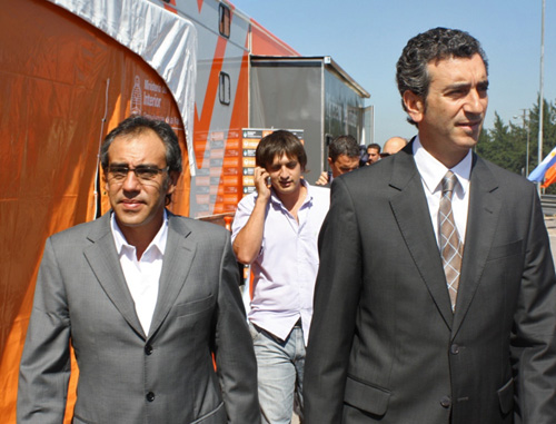 Guzmán, días atrás, junto al ministro Florencio Randazzo, en San Isidro.