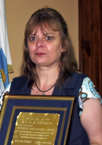 Por su trayectoria como taquígrafa del Concejo Deliberante, Patrica López recibió una distinción en 2010.