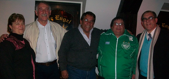 Buffeli y algunos de los precandidatos de su lista: Lissy, Rodríguez, Figueroa y Cavagna.