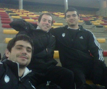 Mauro Martínez (derecha), junto a compañeros de la Selección, en Chile.